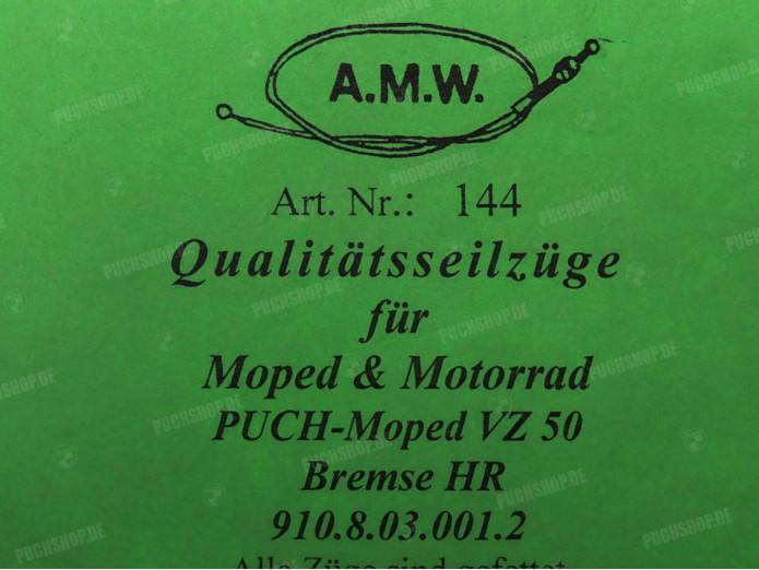Cable Puch VZ50 brake cable rear short A.M.W.